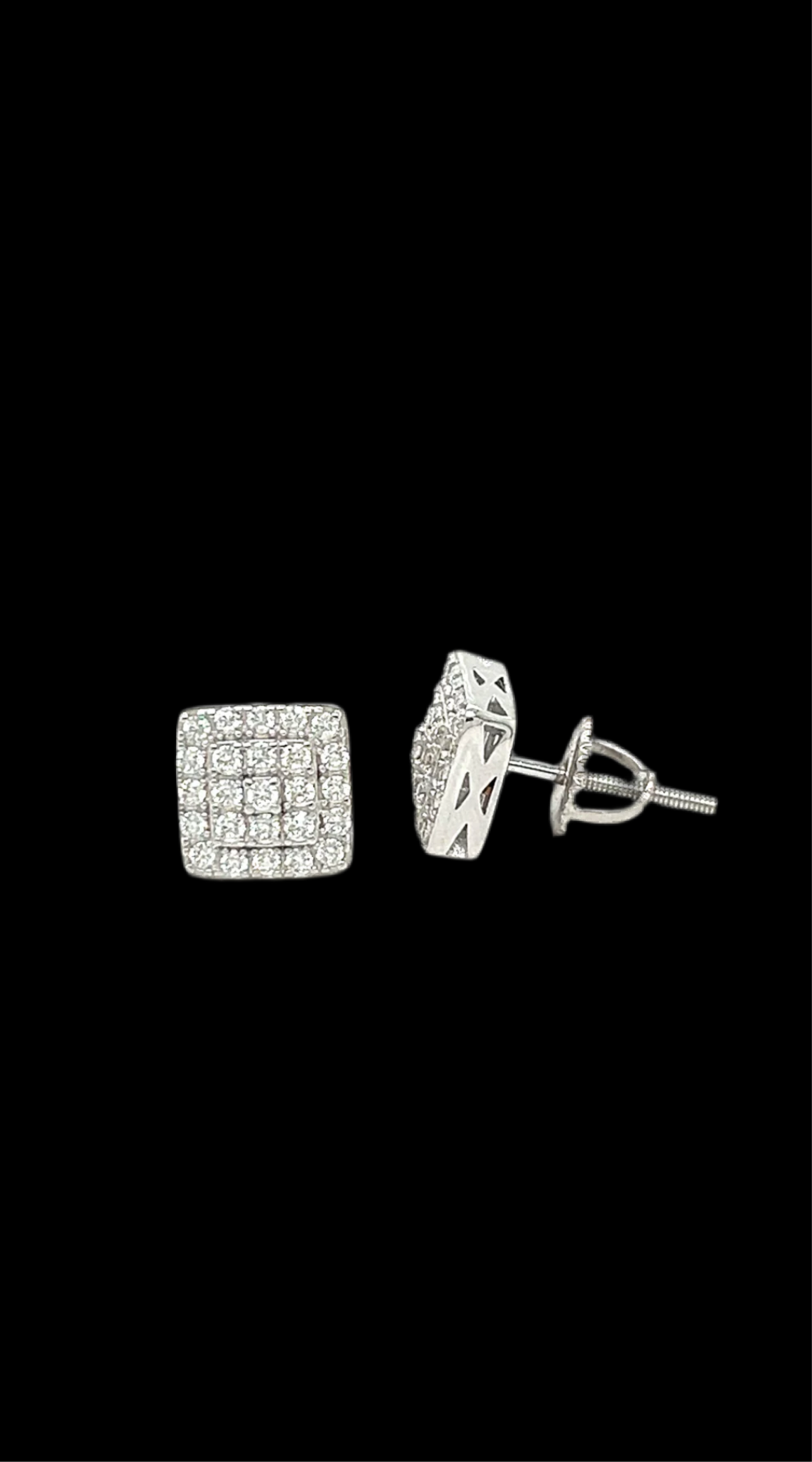 2 CTW Square Moissanite Diamond Earrings