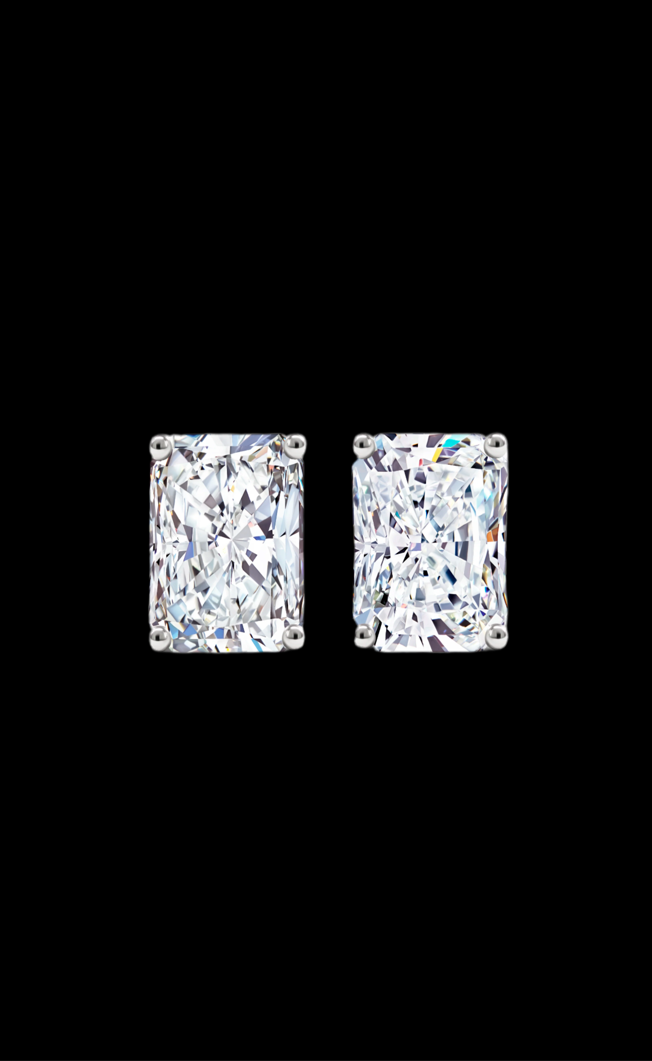 3 CTW Emerald Cut Moissanite Earrings