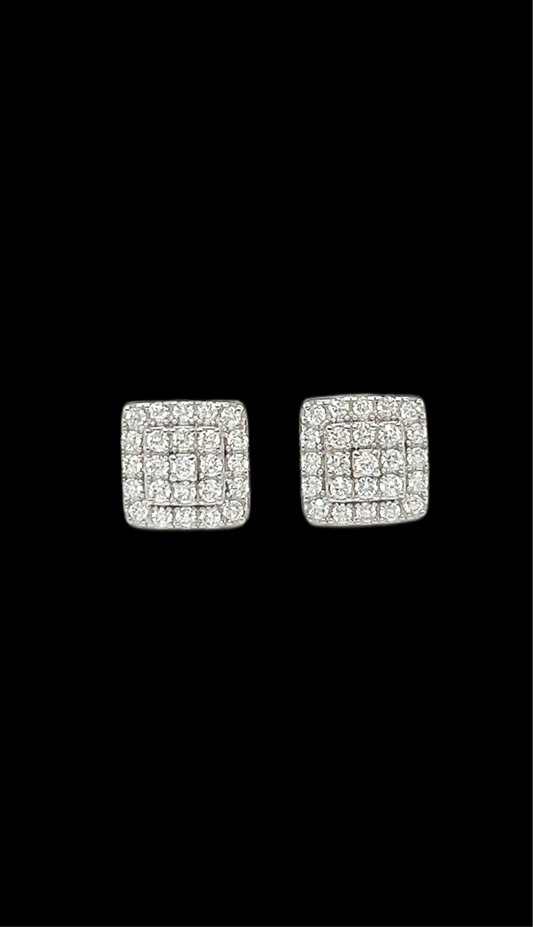 2 CTW Square Moissanite Diamond Earrings