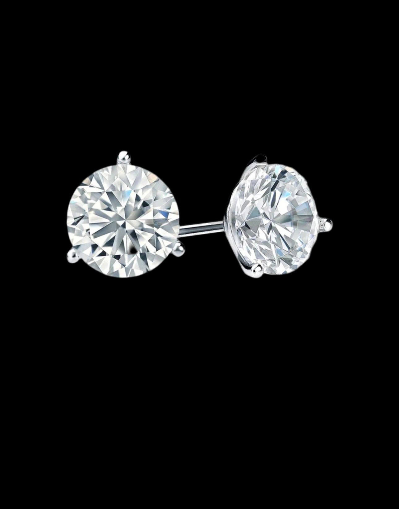 Round Solitaire Diamond Earrings