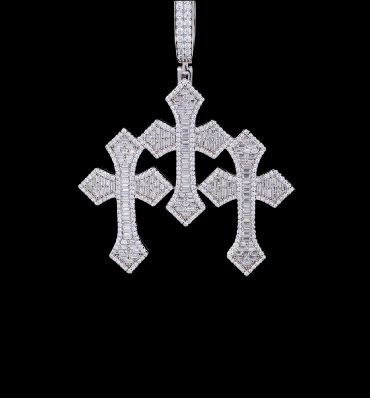 Diamond Chrome Cross Charm