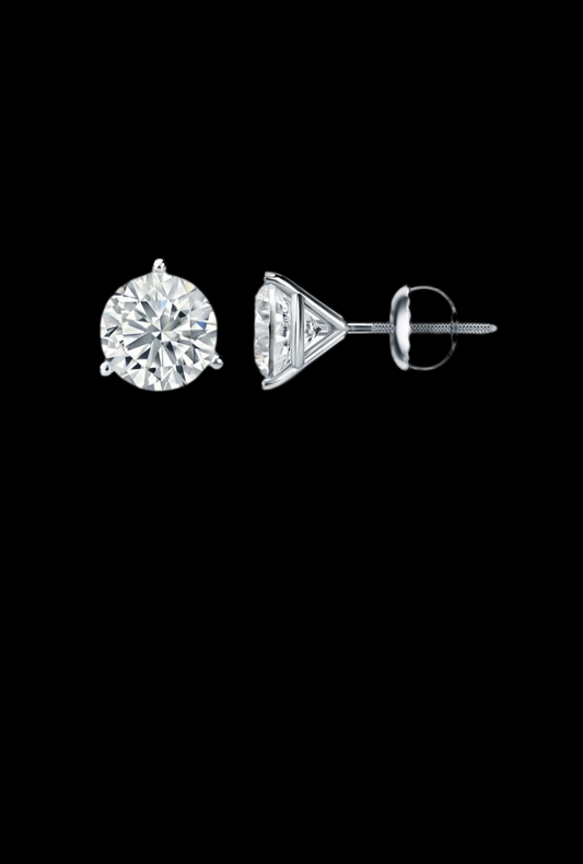 Round Solitaire Diamond Earrings