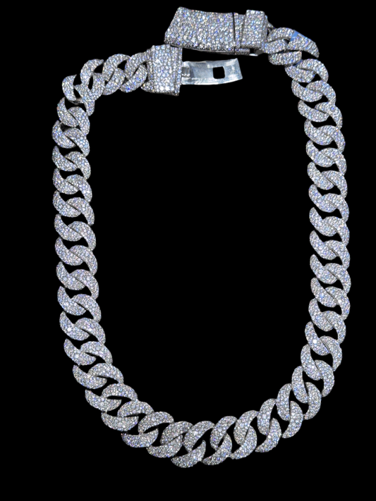 20MM, 300Grams, 63CTW VVS DIAMOND CUBAN LINK