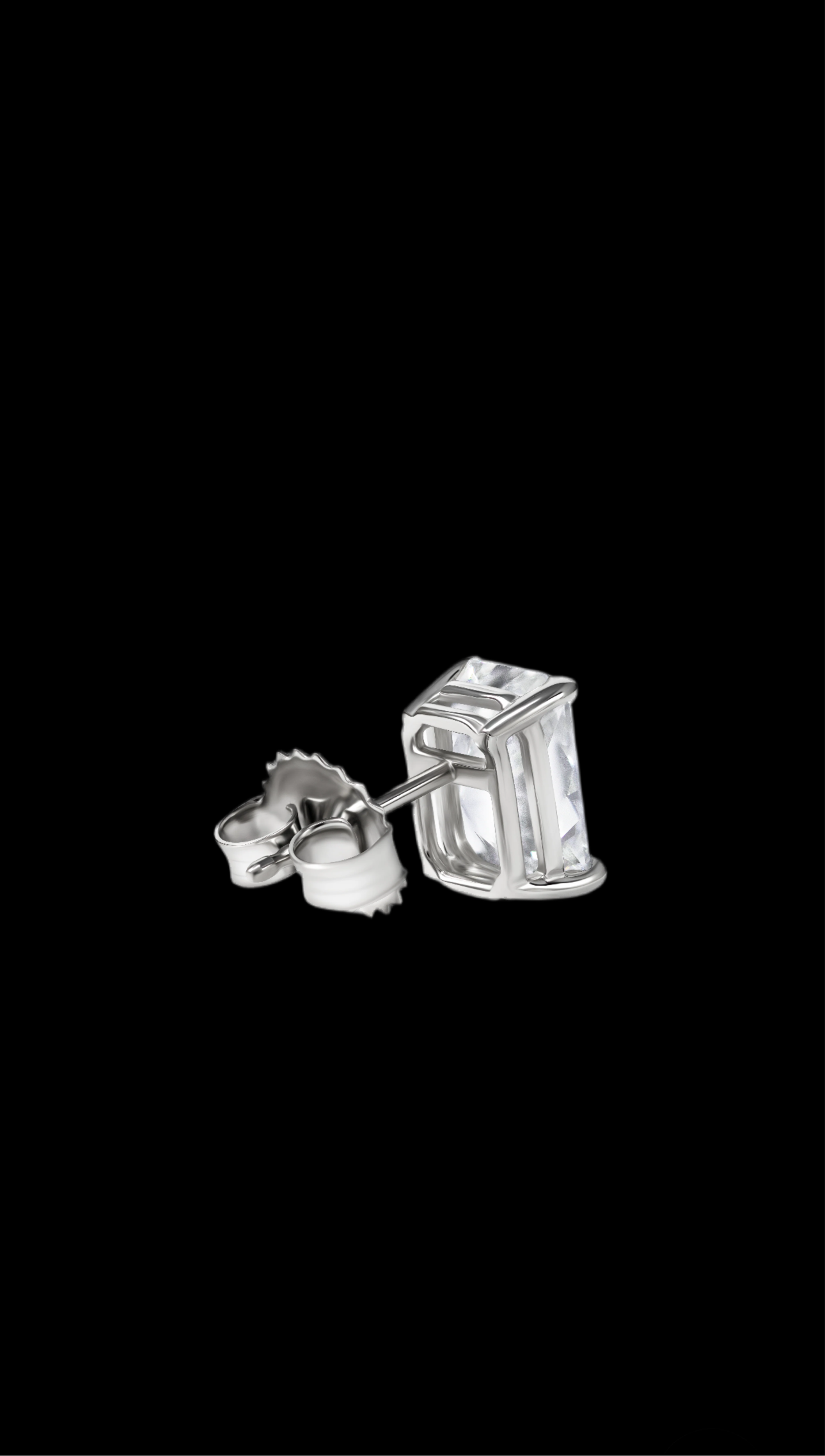 3 CTW Emerald Cut Moissanite Earrings