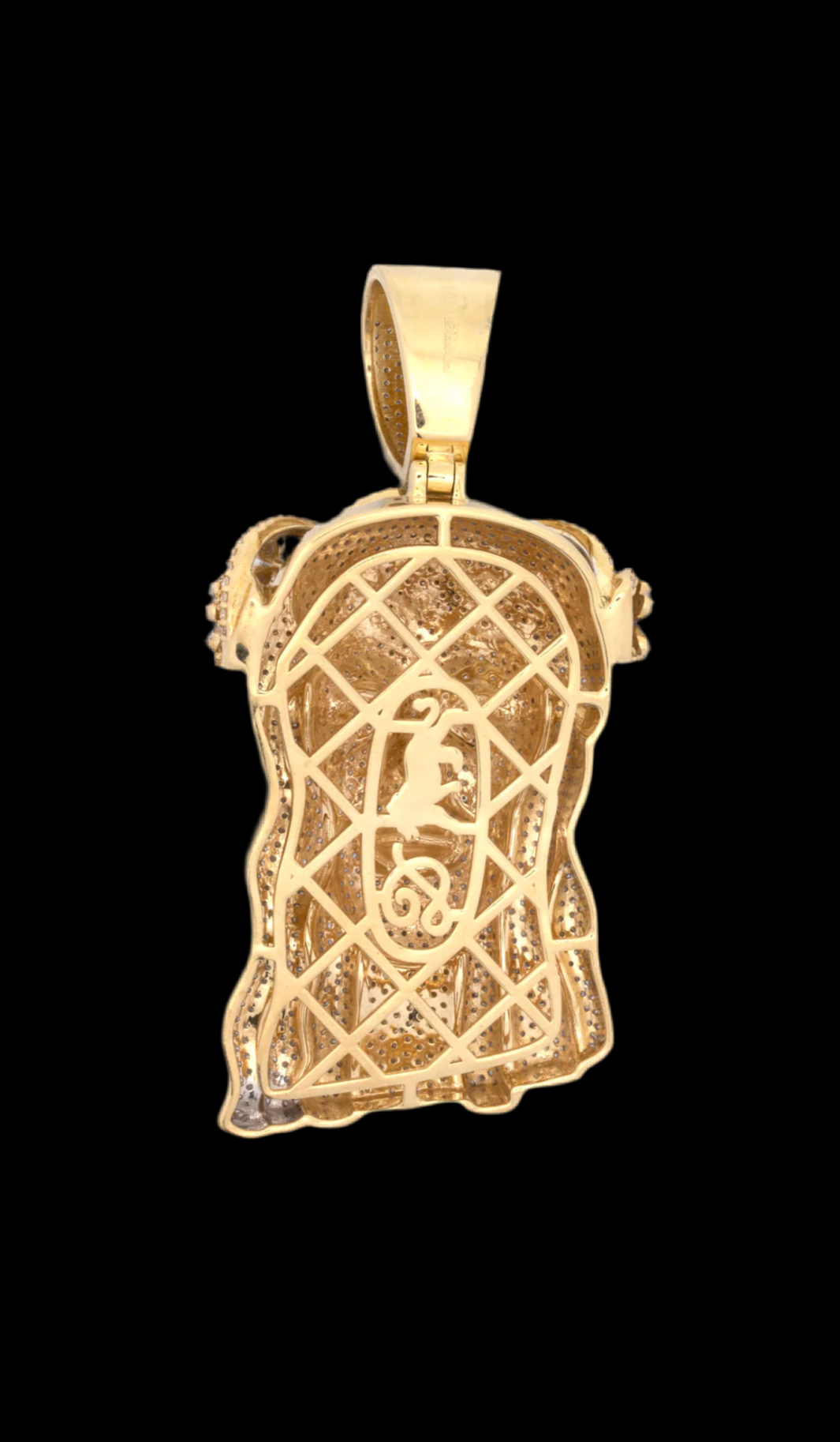 10K Two-Tone Gold Jesus 2Ct Round Natural Diamond Pendant