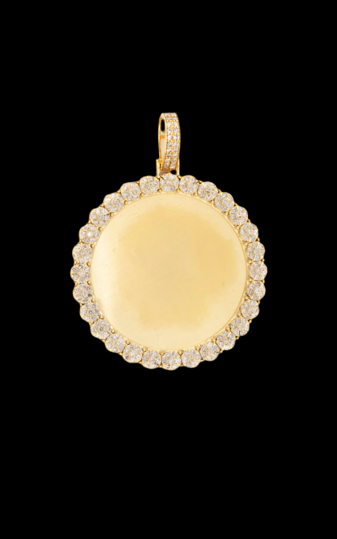 10K Gold Flower Cluster Setting Memory Pendant 1.56CT Vs Diamonds